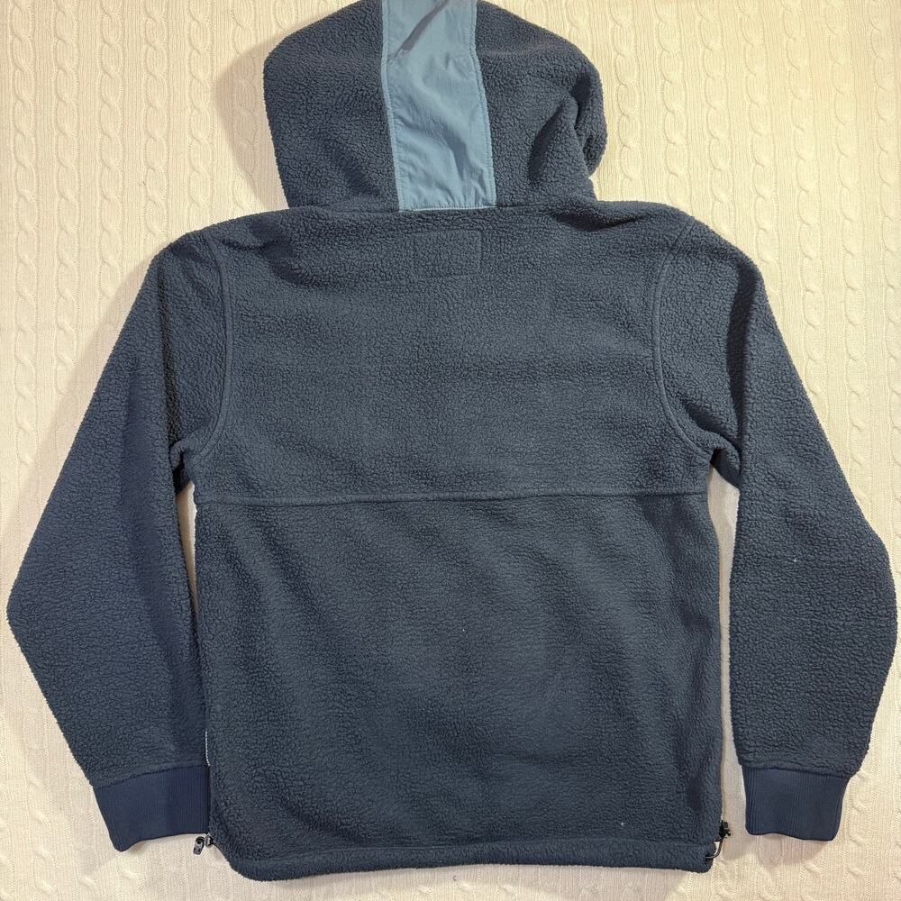Bearded Goat Blue Northwest Camp Hoodie Fleece Cozy Sherpa Jacket L - Picture 7 of 8